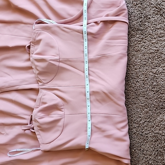 Dessy Collection Bustier Crepe Midi Dress  With Adjustable Bow Straps 30… - Picture 6 of 9